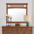 Sunset International Trade Llc Sunset Trading  CF-4934-0877 Mission Bay Bedroom Dresser Beveled Glass Mirror with Vertical Wall Hanging  Amish Brown - Solid Wood Frame CF-4934-0877